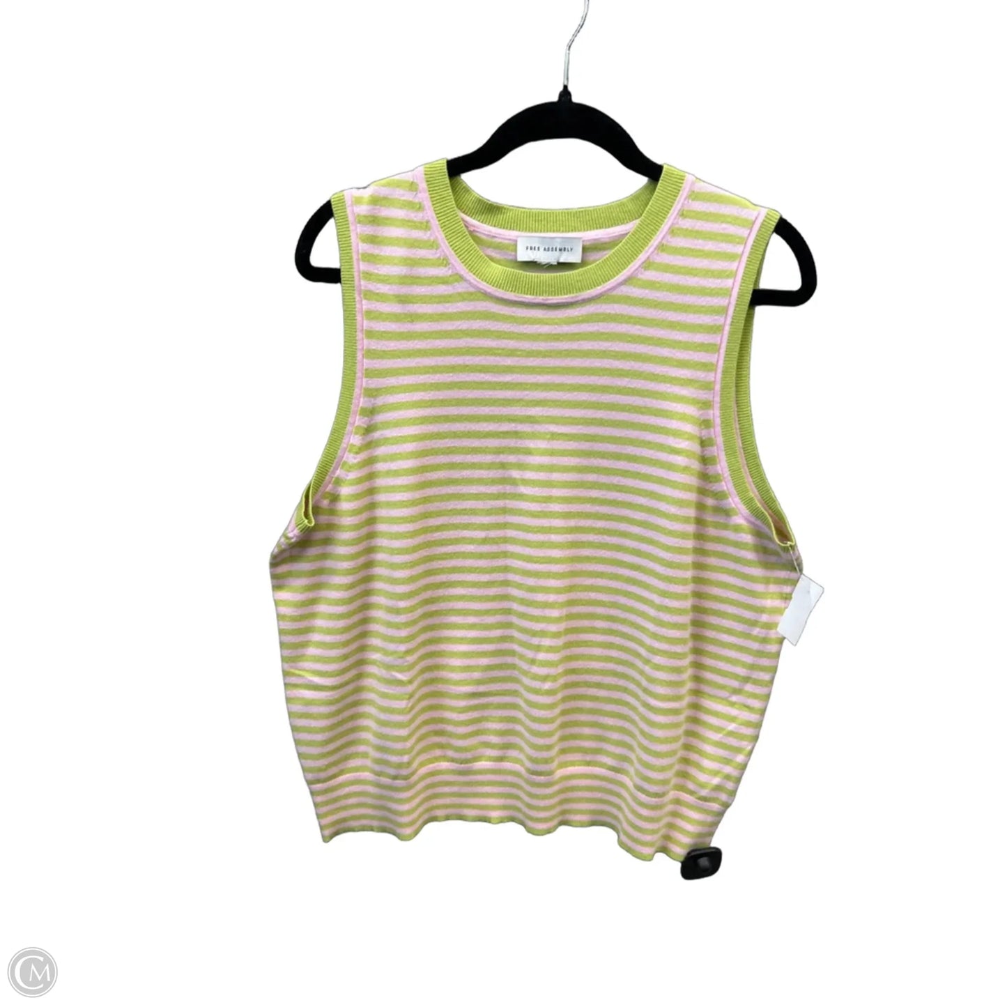 Vest Sweater By Free Assembly In Striped Pattern, Size: Xxl