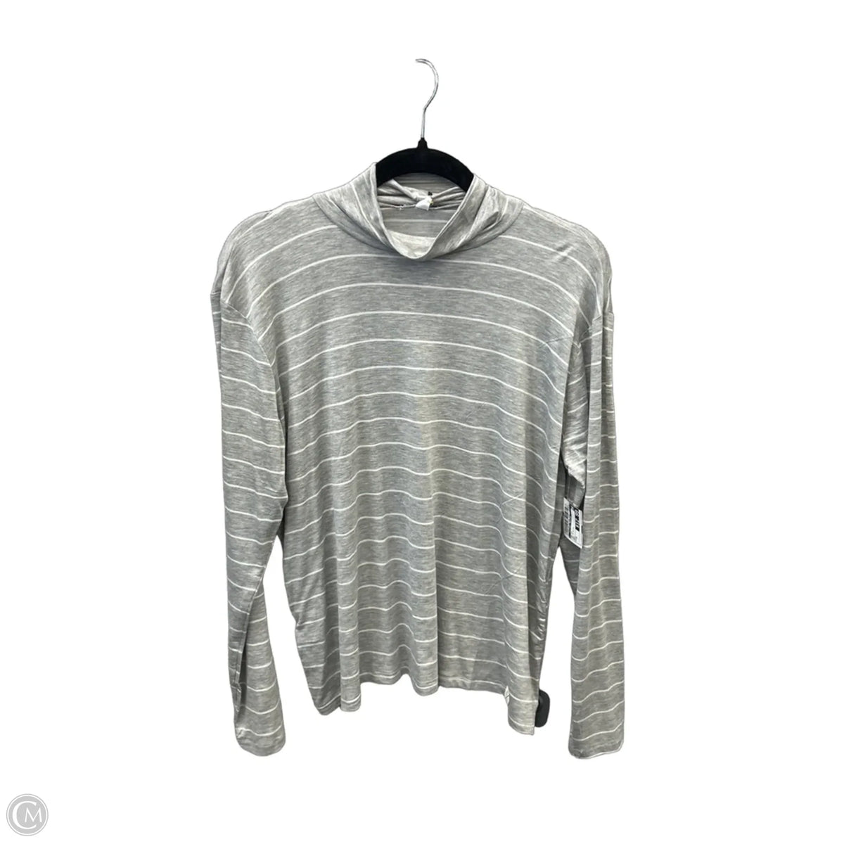 Top Long Sleeve By Clothes Mentor In Grey & White, Size: M