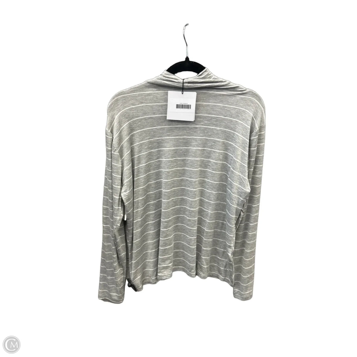 Top Long Sleeve By Clothes Mentor In Grey & White, Size: M