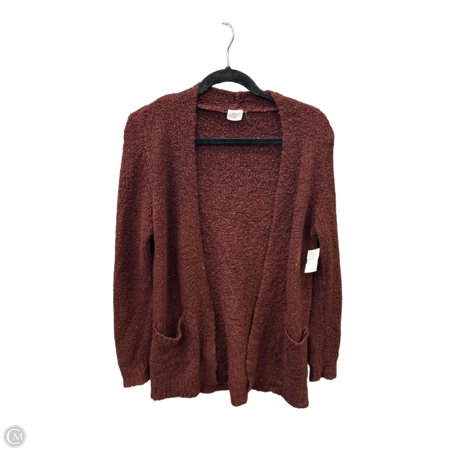 Cardigan By Essentials In Maroon, Size: M