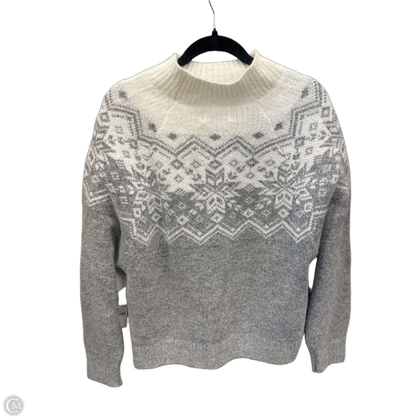 Sweater By Old Navy In Grey & White, Size: L