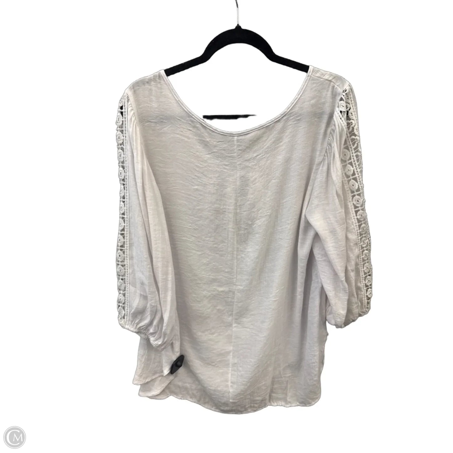 Top Long Sleeve By Unique Spectrum In White, Size: 2x