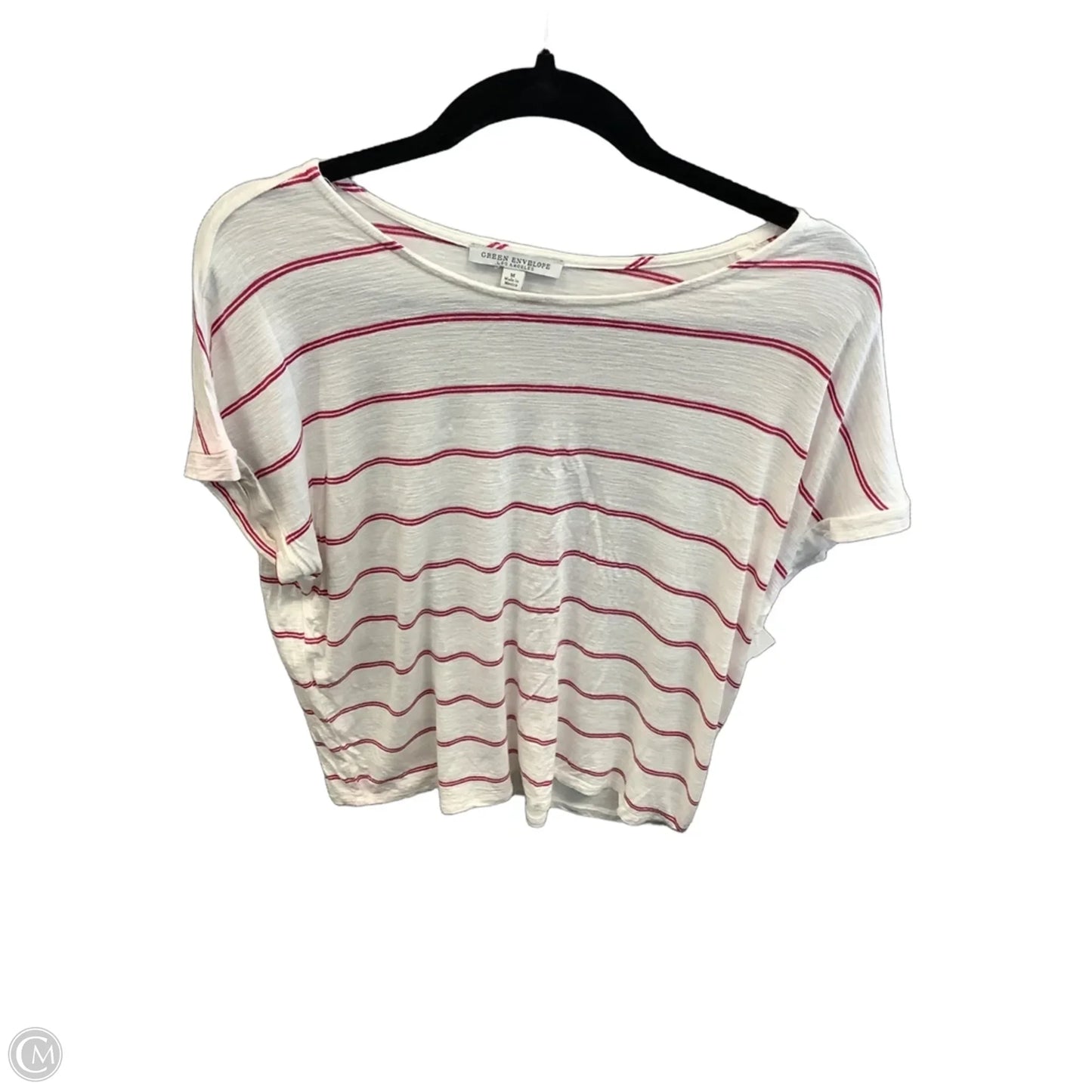 Top Short Sleeve By Green Envelope In Striped Pattern, Size: M