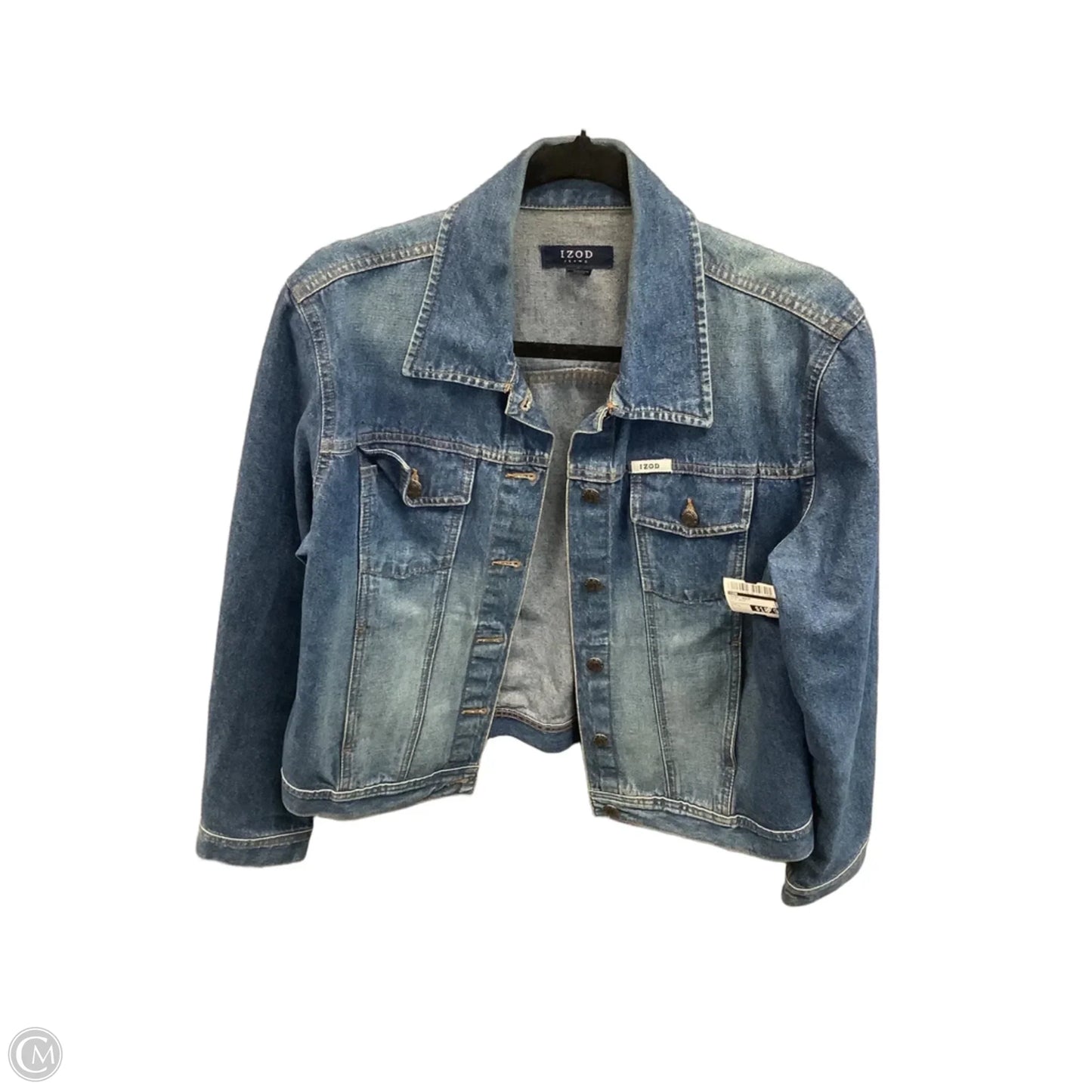 Jacket Denim By Izod In Blue Denim, Size: L