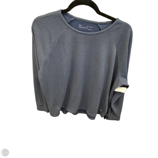 Athletic Top Long Sleeve Crewneck By Under Armour In Navy, Size: Xl