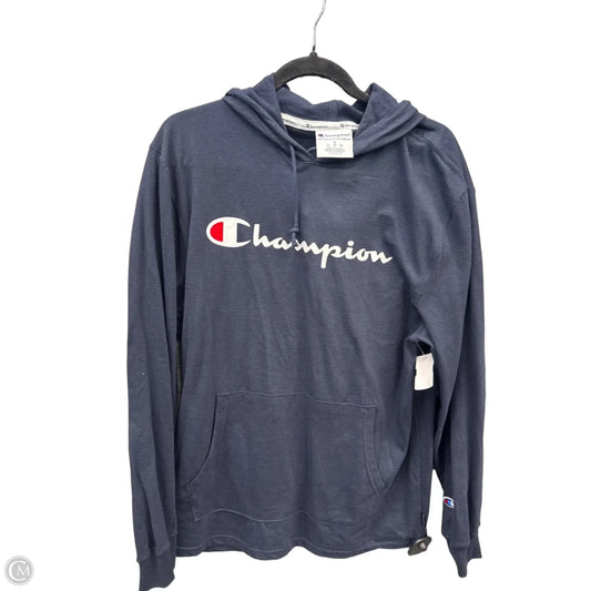 Sweatshirt Hoodie By Champion In Navy, Size: L