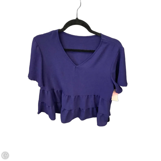 Top Short Sleeve By Shein In Navy, Size: L