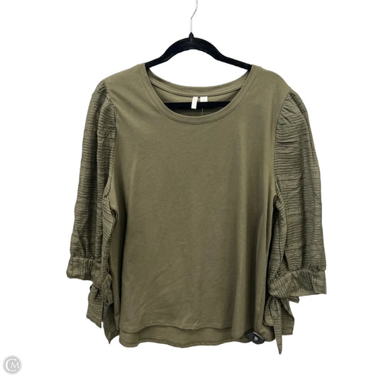 Top Long Sleeve By Cato In Green, Size: Xl