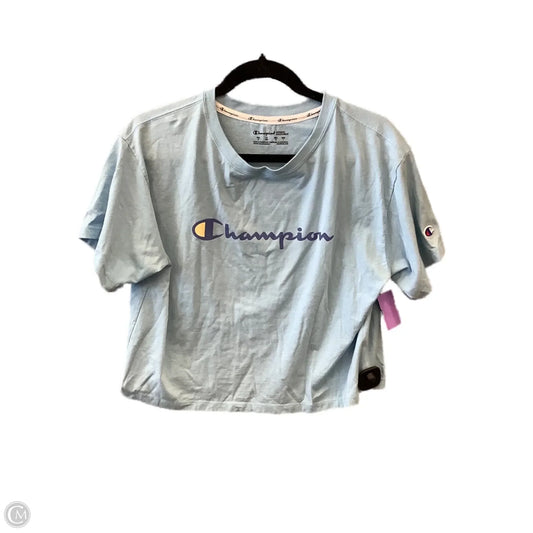 Athletic Top Short Sleeve By Champion In Blue, Size: M