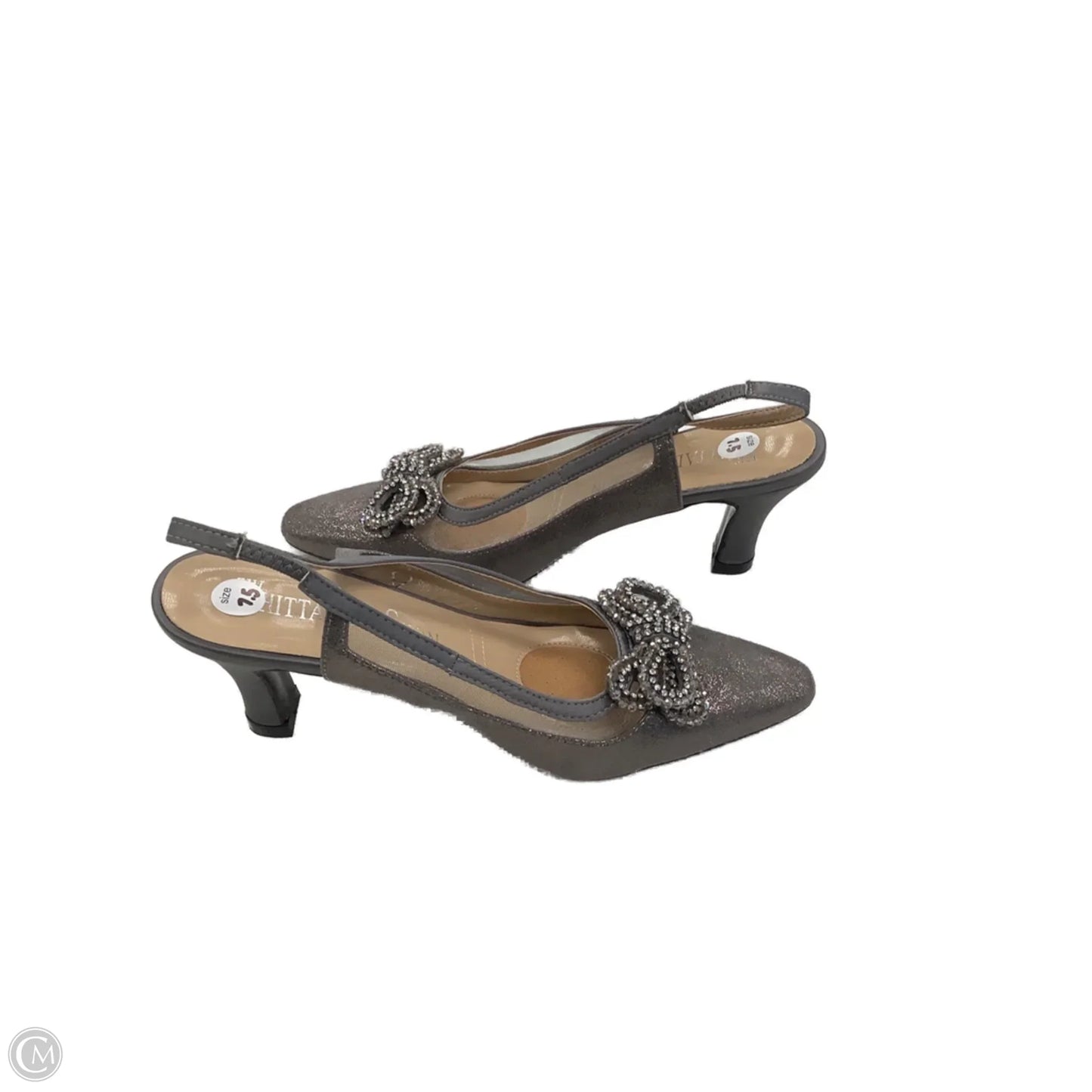 Shoes Heels Kitten By Clothes Mentor In Grey, Size: 7.5