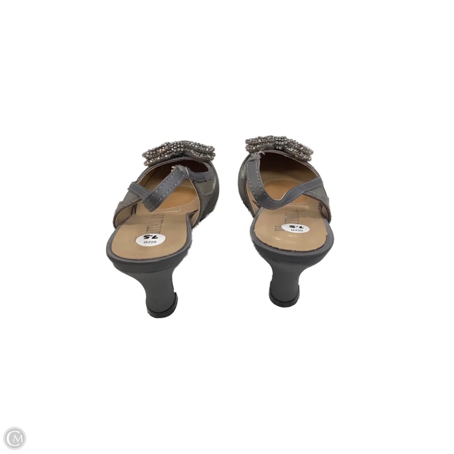 Shoes Heels Kitten By Clothes Mentor In Grey, Size: 7.5