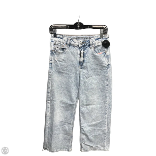 Jeans Straight By American Eagle In Blue Denim, Size: 0