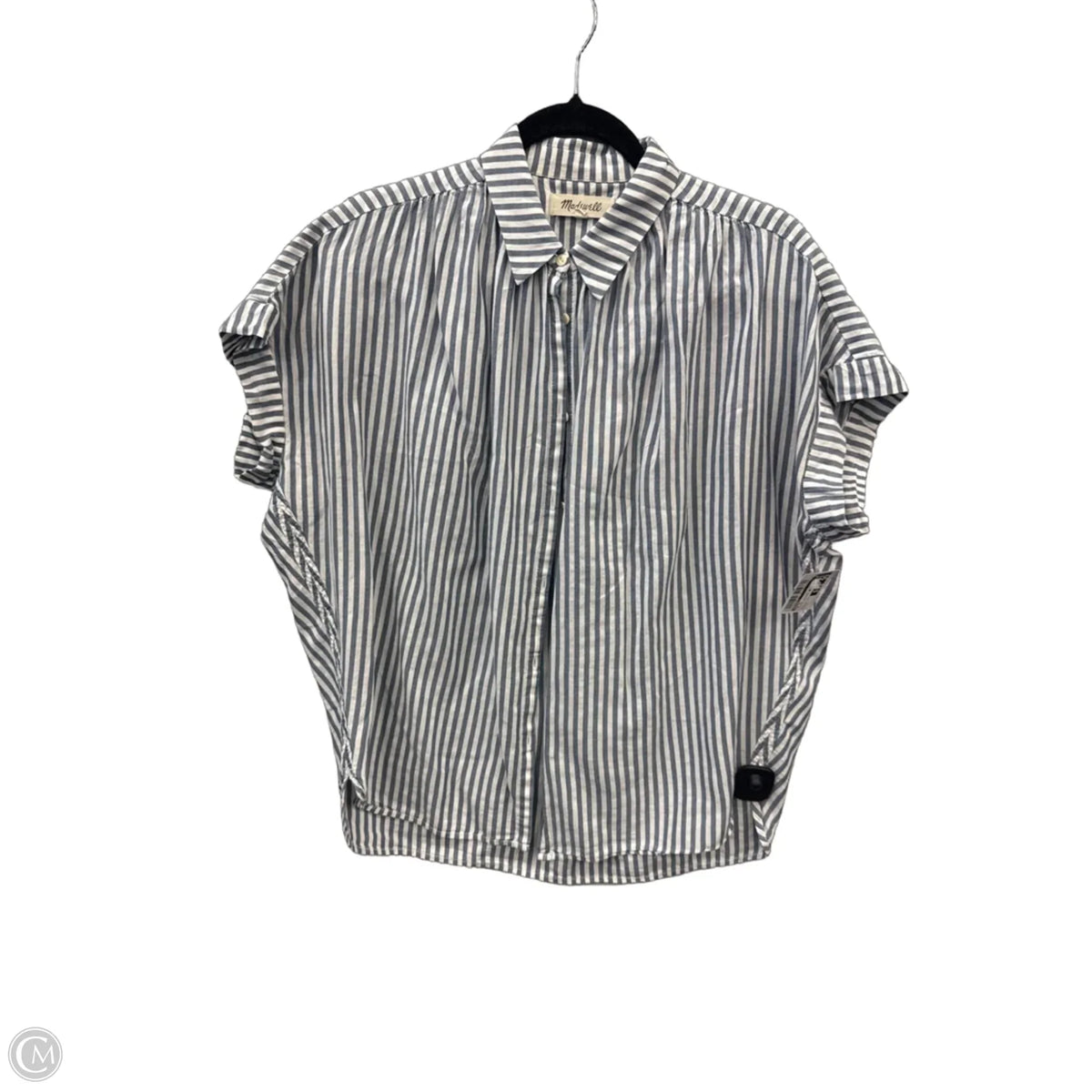 Top Short Sleeve By Madewell In Striped Pattern, Size: S