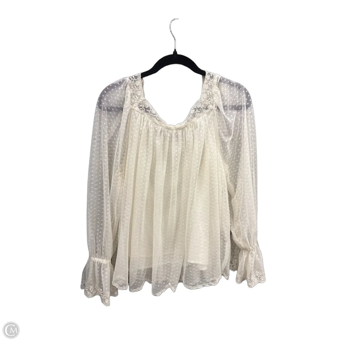 Top Long Sleeve By Loft In White, Size: M