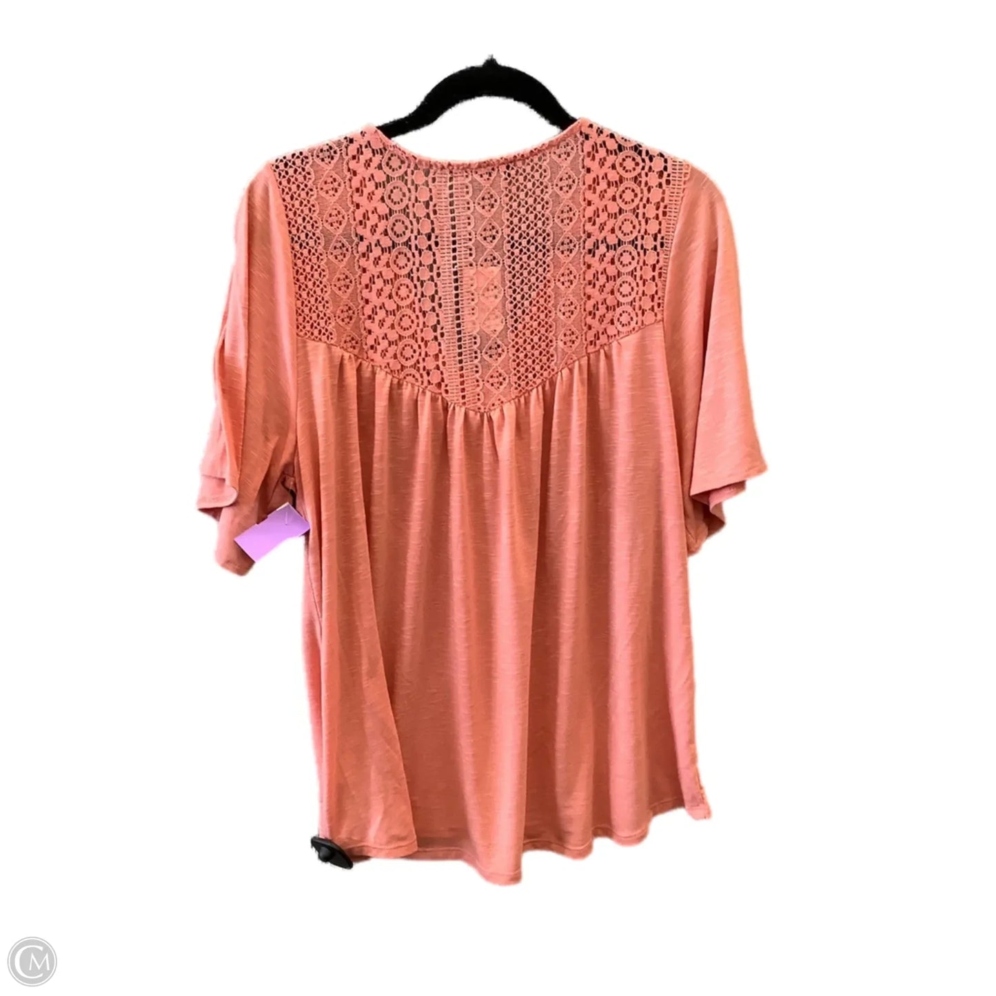 Top Short Sleeve By Fred David In Coral, NEW! Size: L