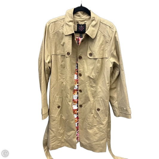 Coat Trench Coat By Isaac Mizrahi In Brown, Size: Xl