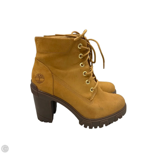 Boots Ankle Heels By Timberland In Brown, Size: 7.5