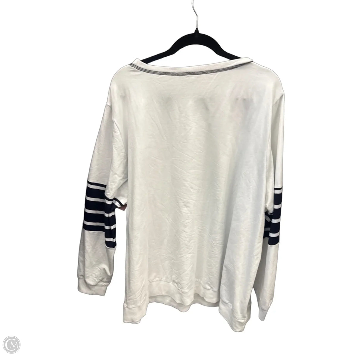 Top Long Sleeve By Bloomchic In Blue & White, Size: 3x