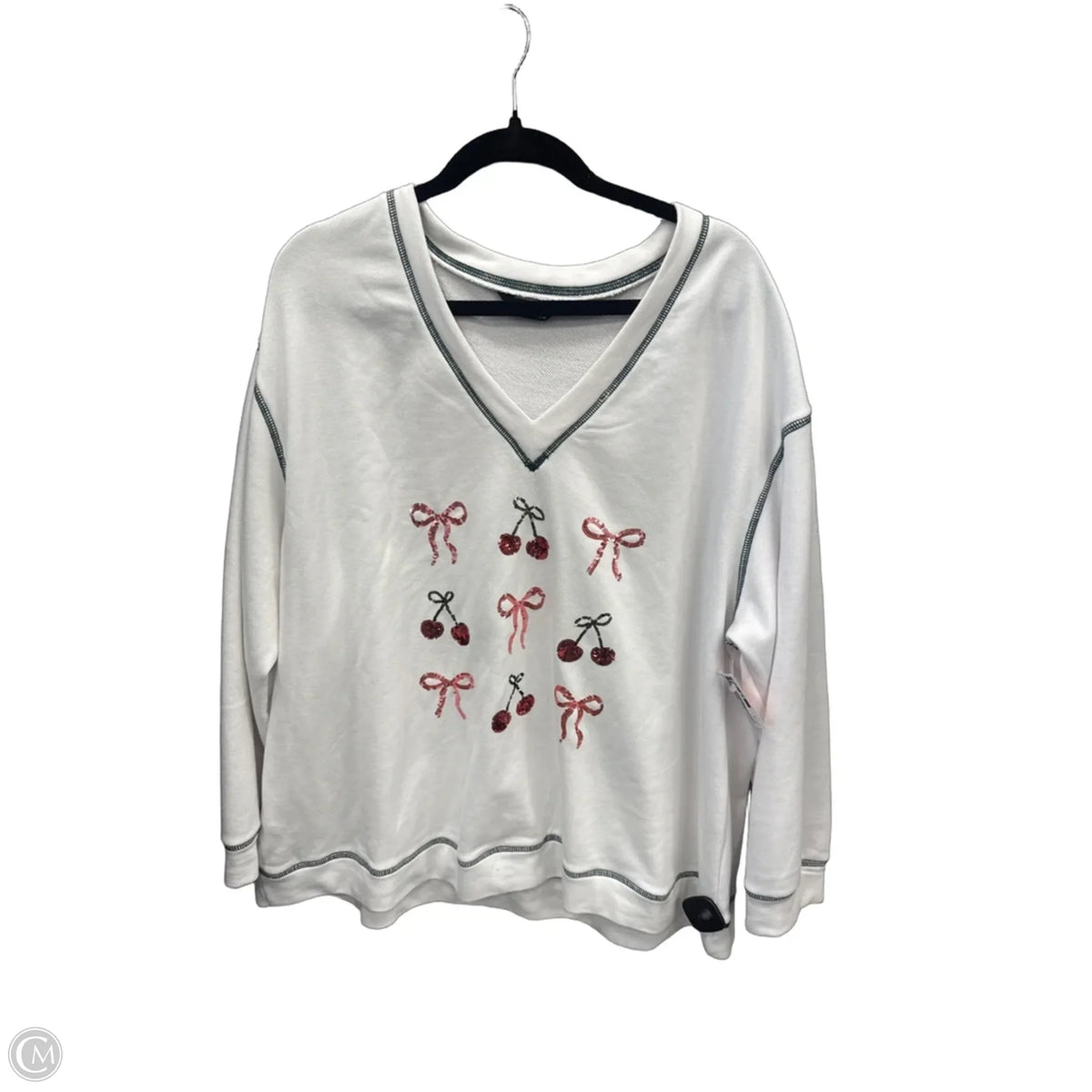 Top Long Sleeve By Bloomchic In White, Size: 3x