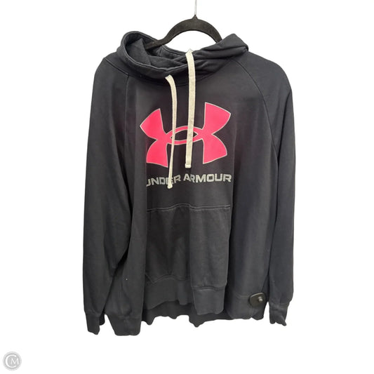 Athletic Sweatshirt Hoodie By Under Armour In Black & Pink, Size: 3x