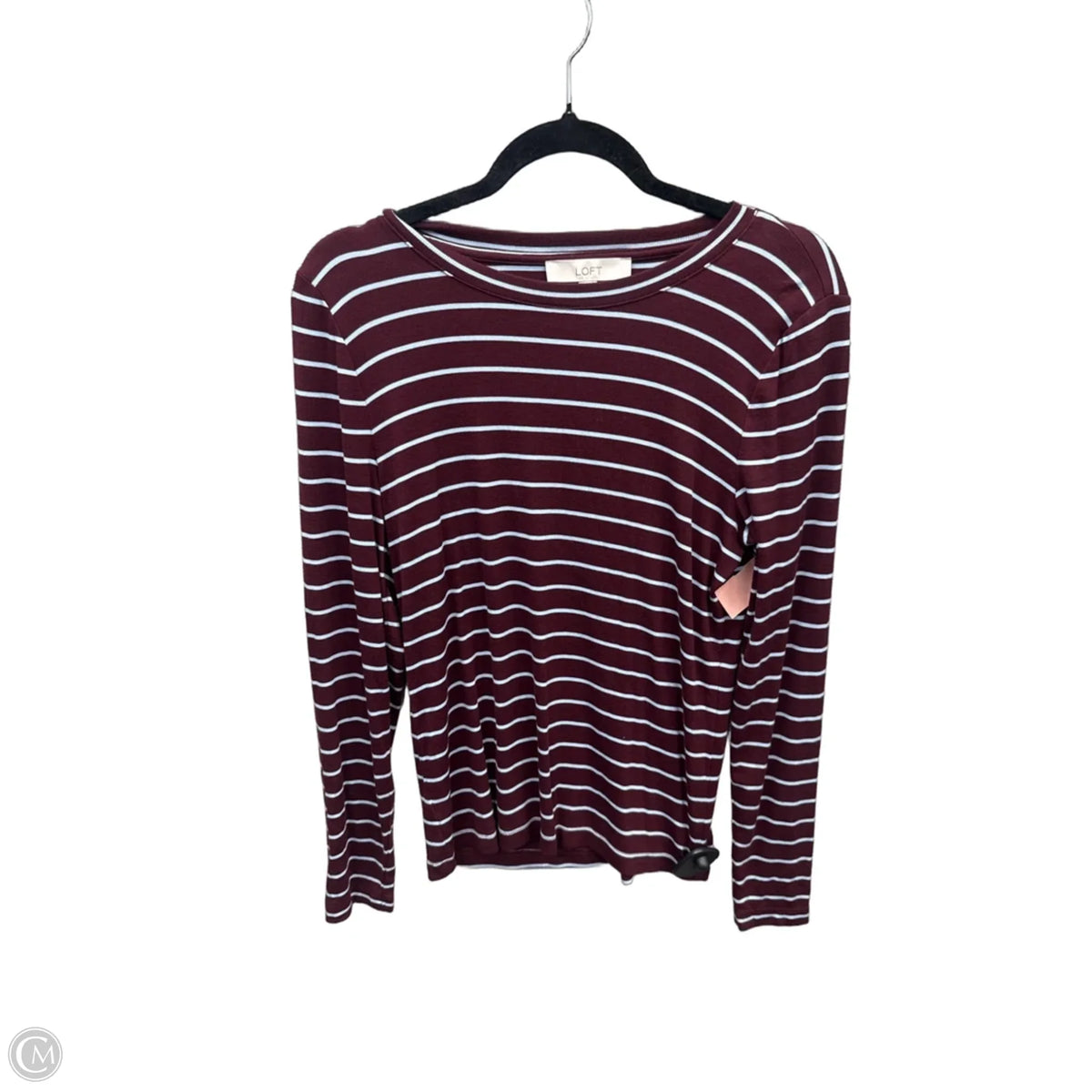 Top Long Sleeve By Loft In Striped Pattern, Size: L