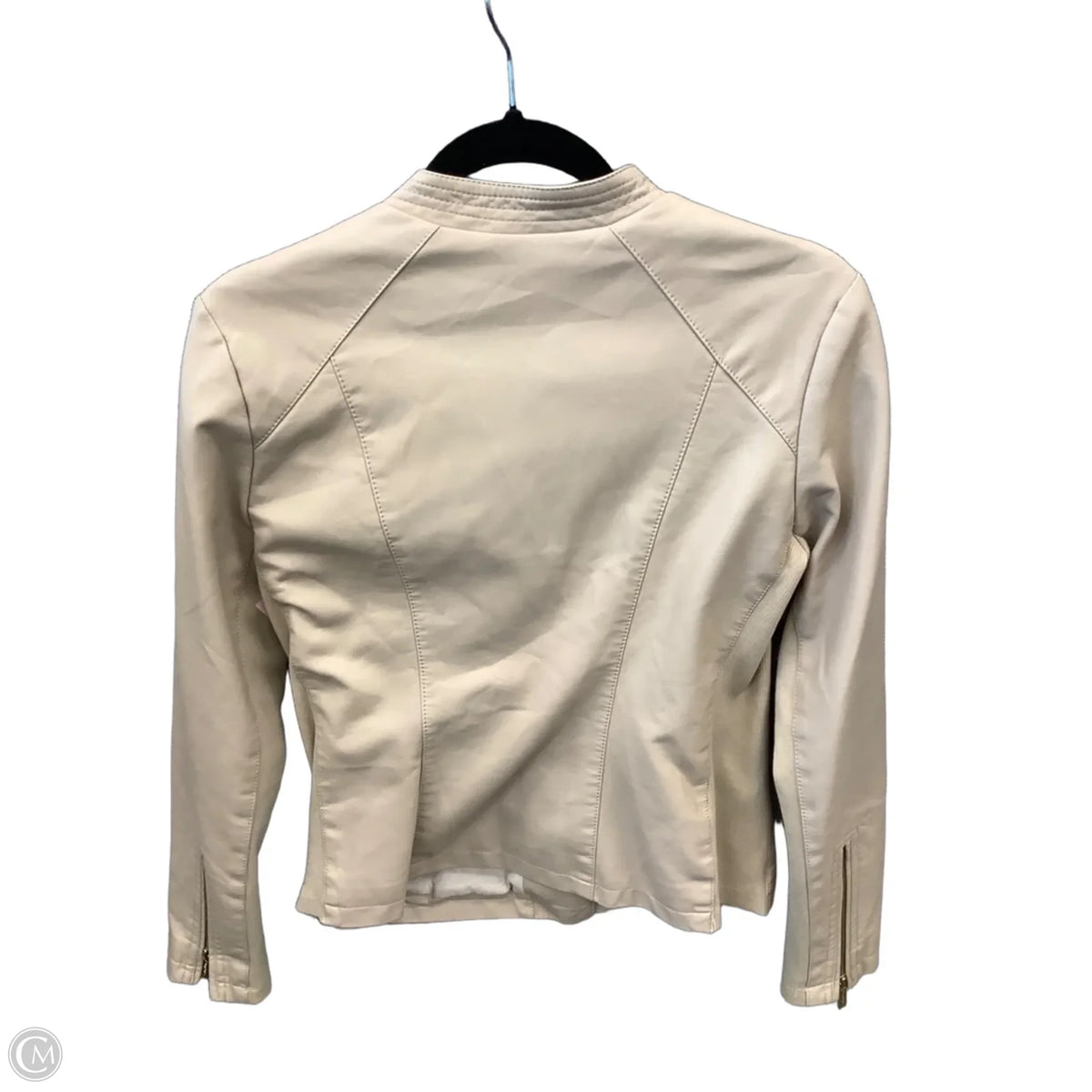 Jacket Leather By Calvin Klein In Beige, Size: Sp
