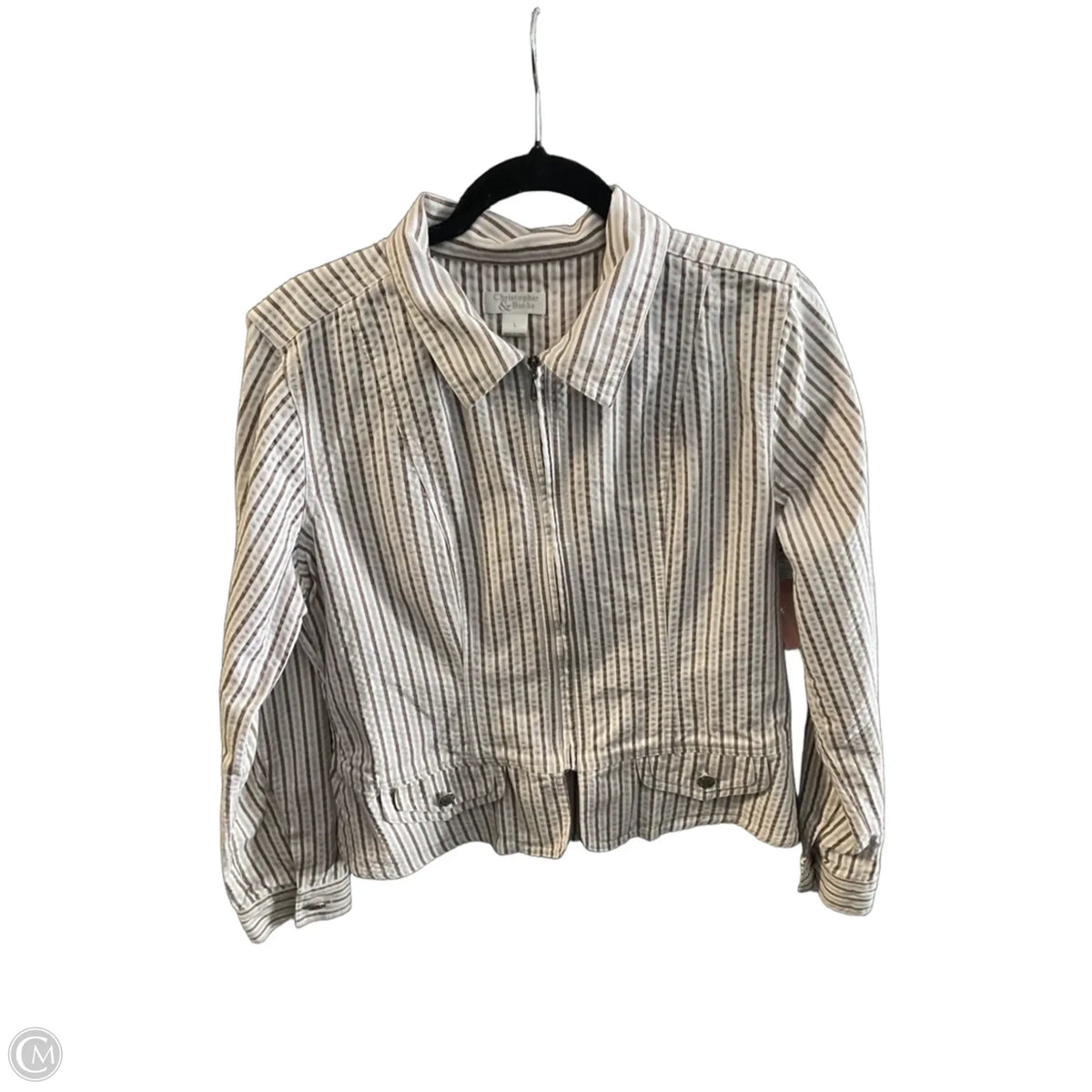Jacket Other By Christopher And Banks In Striped Pattern, Size: L