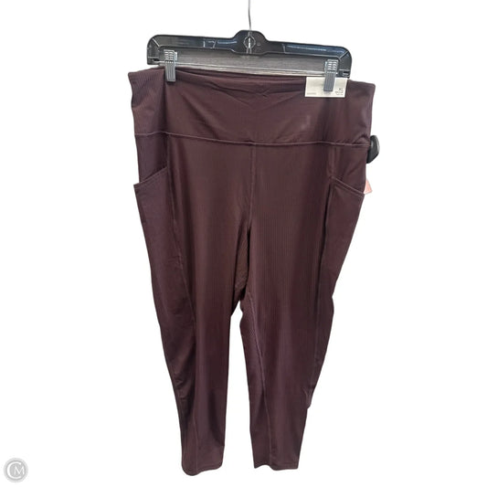 Athletic Leggings By Maurices In Maroon, Size: Xl