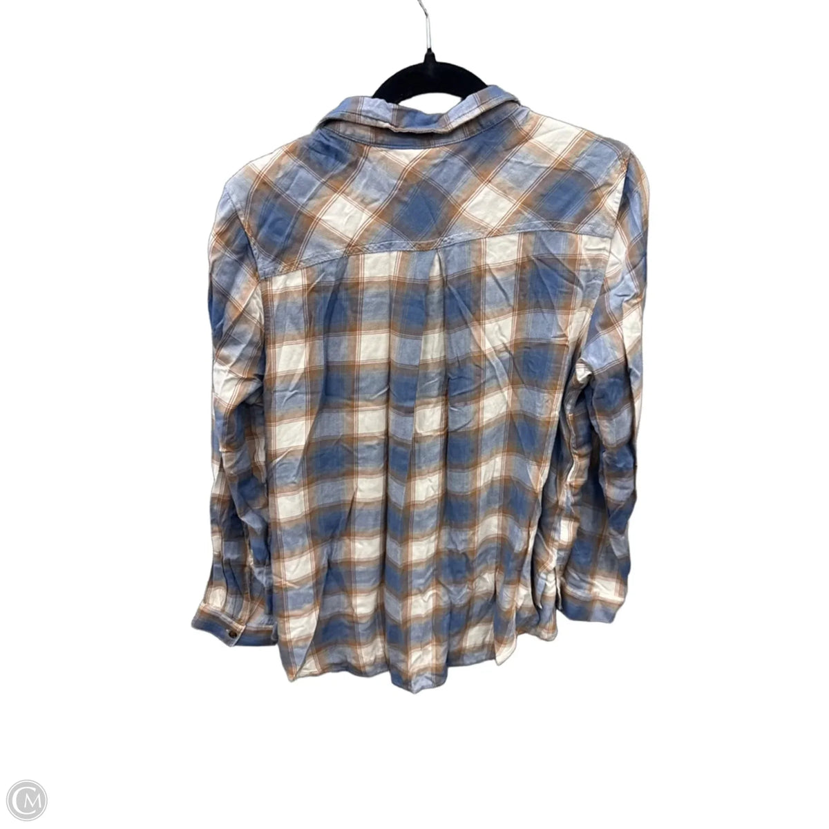Top Long Sleeve By Terra & Sky In Plaid Pattern, Size: Xl