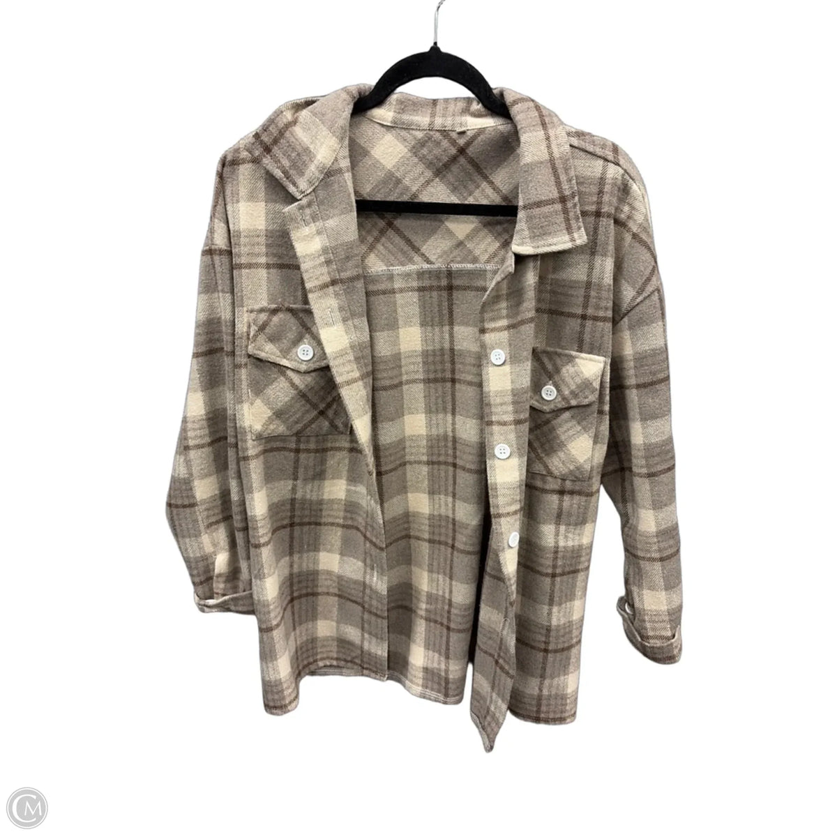 Jacket Shirt By Clothes Mentor In Plaid Pattern, Size: L