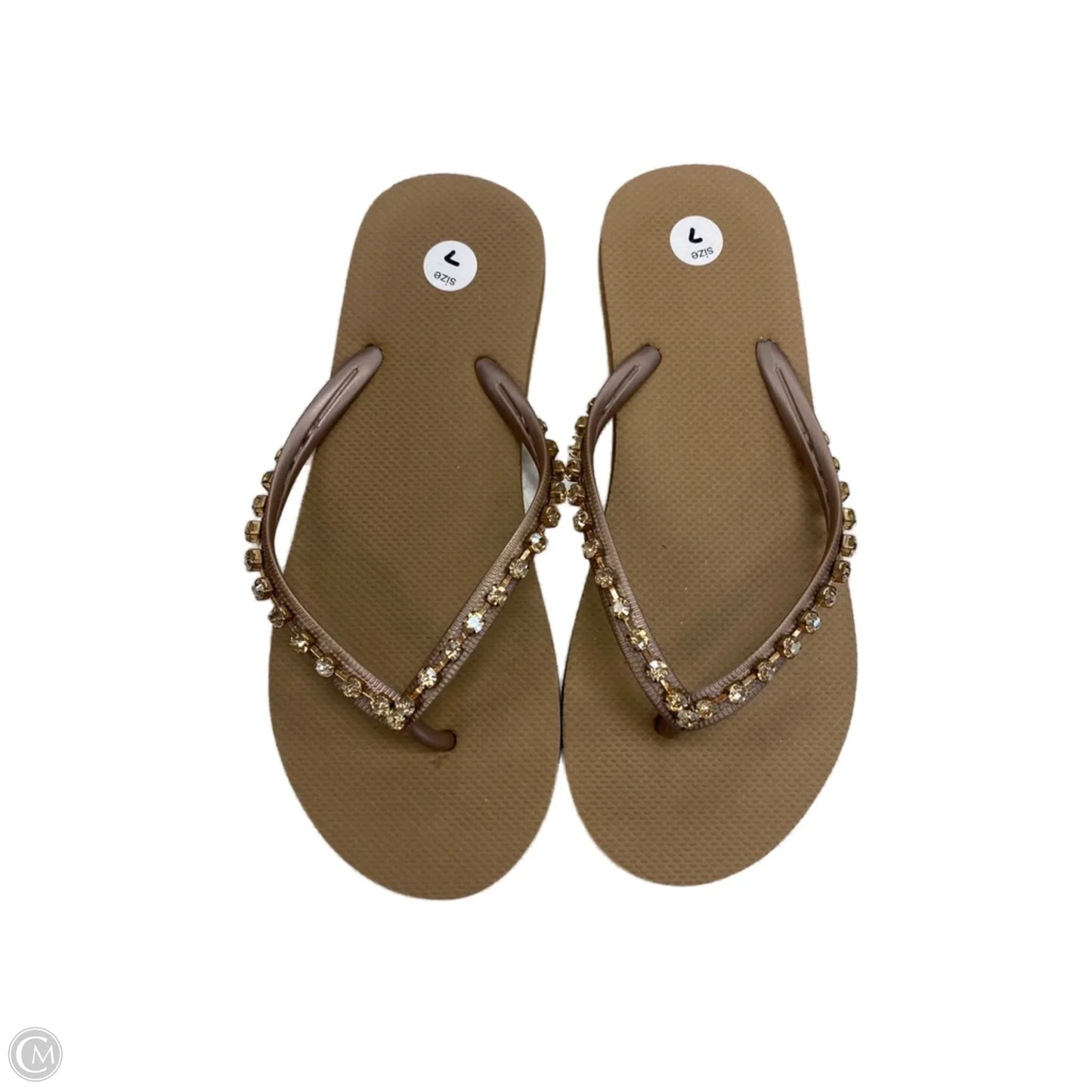 Sandals Flip Flops By Clothes Mentor In Beige, Size: 7