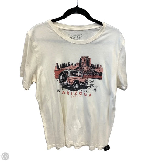 Top Short Sleeve By Clothes Mentor In Cream, Size: Xl