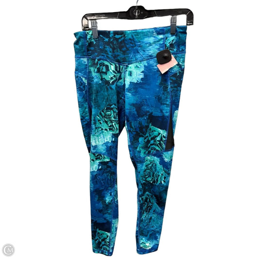 Athletic Leggings By Champion In Blue & Green, Size: M