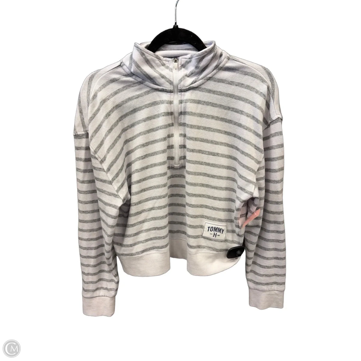 Athletic Sweatshirt Collar By Tommy Hilfiger In Striped Pattern, Size: Sp