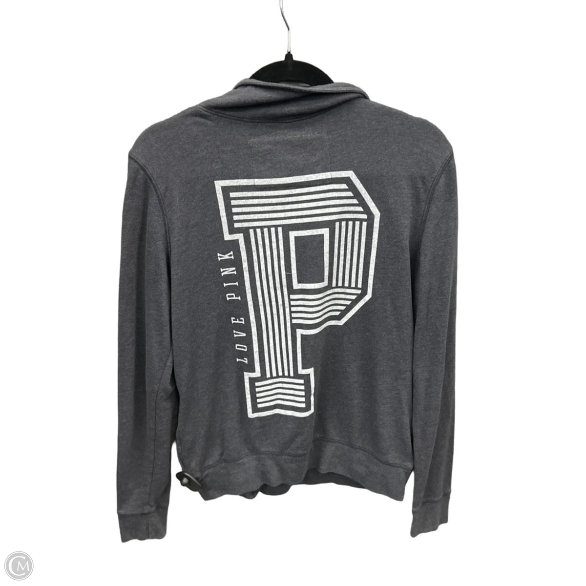 Sweatshirt Collar By Pink In Grey, Size: Sp