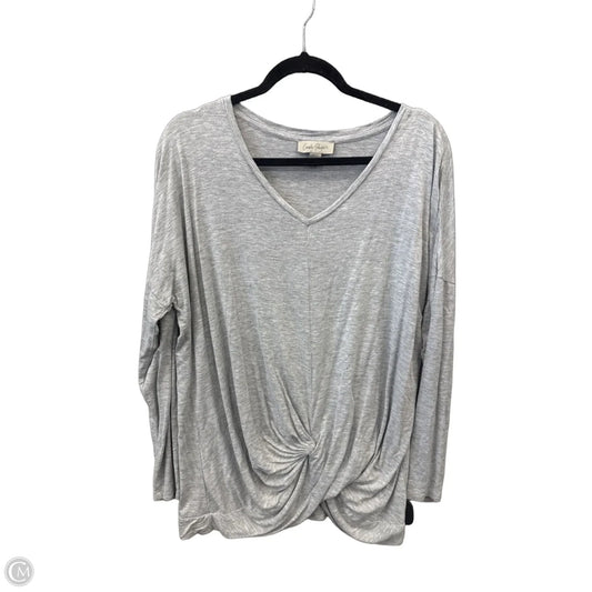 Top Long Sleeve By Charlie Paige In Grey, Size: L