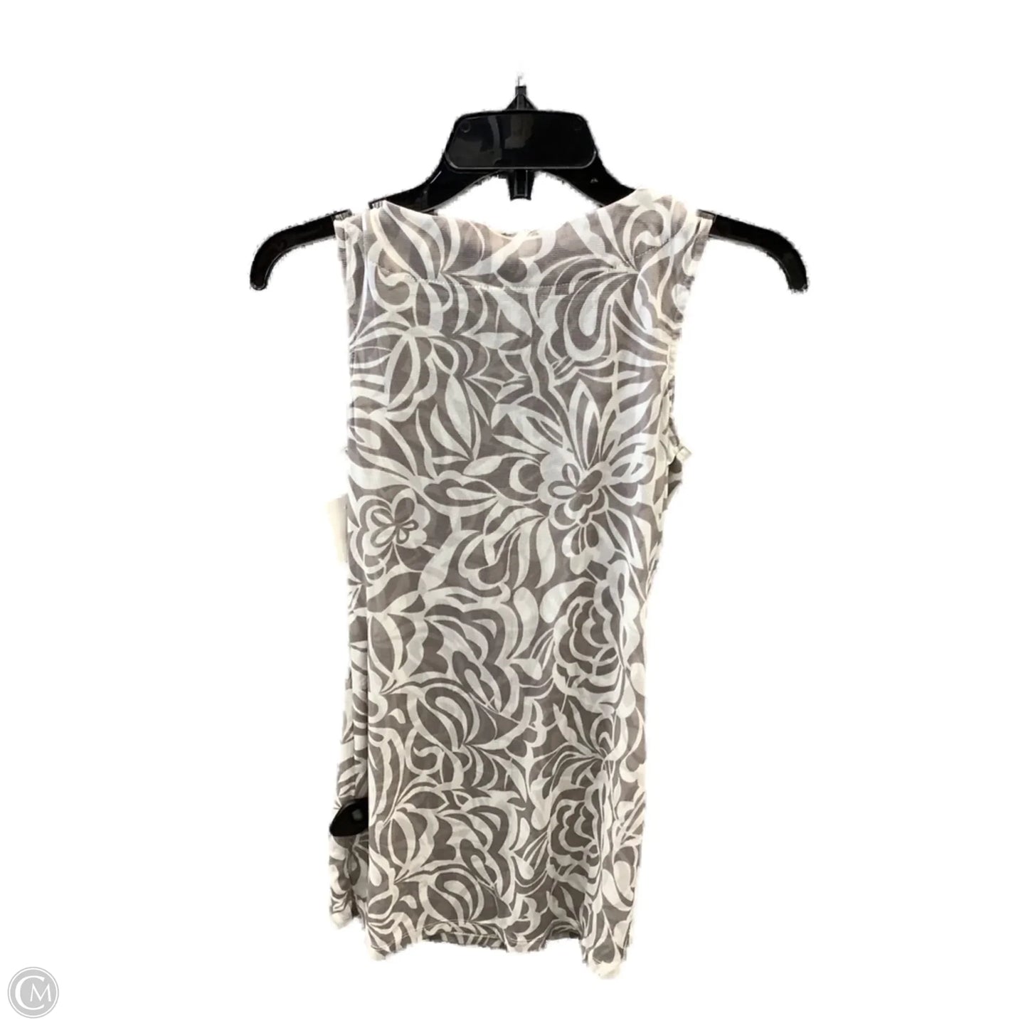 Top Sleeveless By International Concepts In Grey & White, Size: S