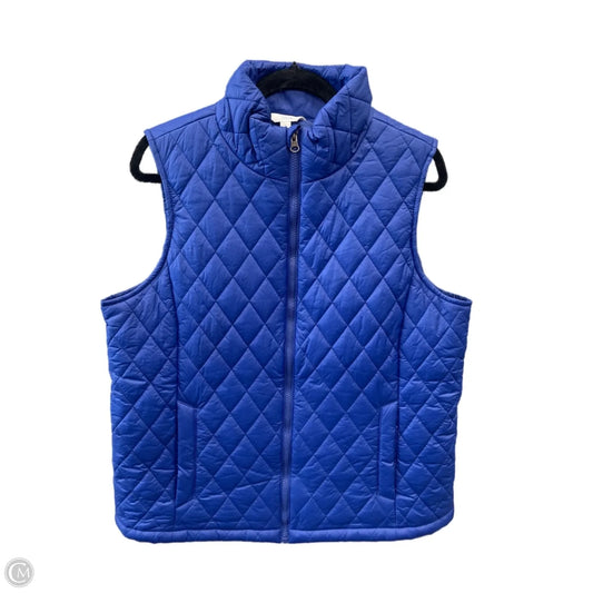 Vest Puffer & Quilted By Time And Tru In Blue, Size: L