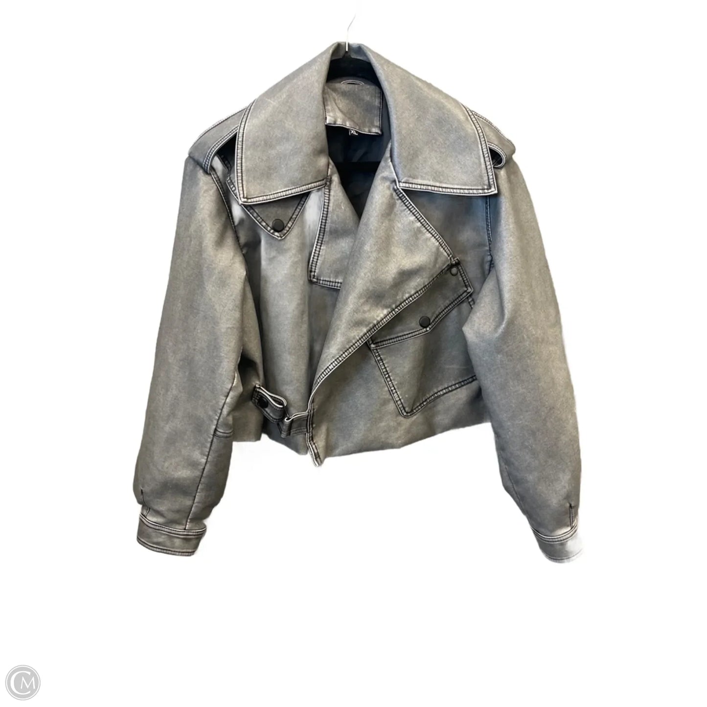 Jacket Leather By Shein In Grey, Size: Xl