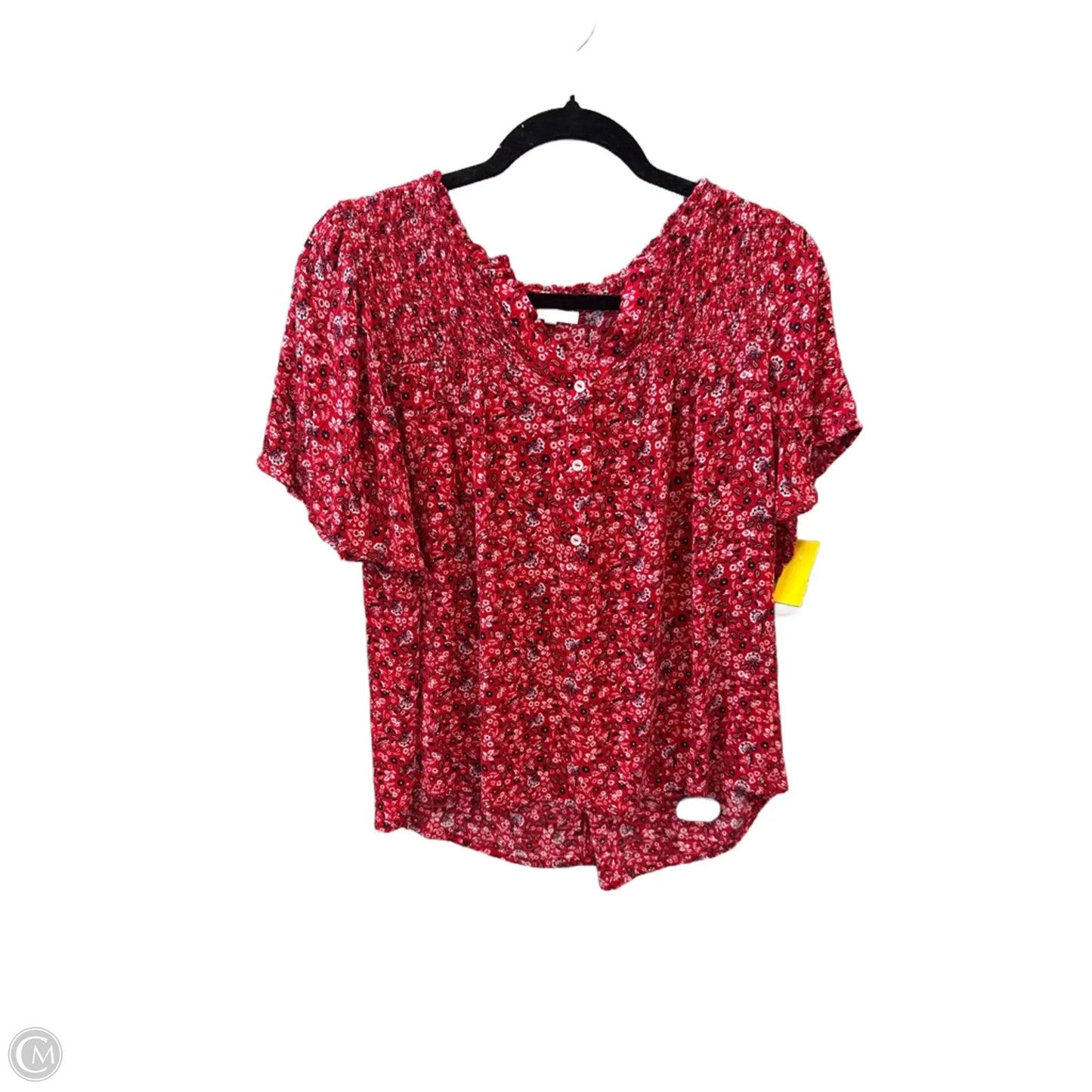 Top Short Sleeve By Maurices In Red, Size: L