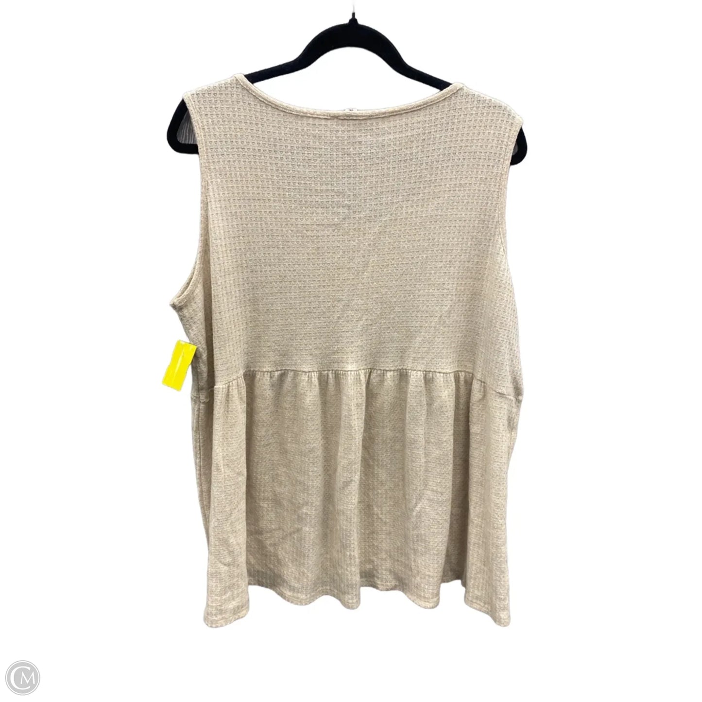 Top Sleeveless By Chicsoul In Beige, Size: 2x