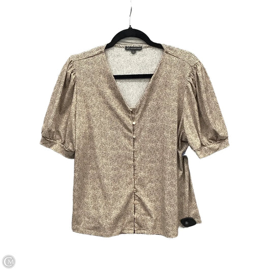 Top Short Sleeve By Adrianna Papell In Tan, Size: L