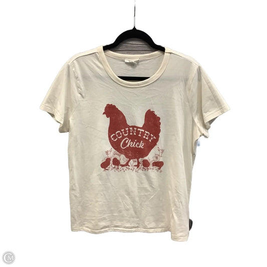 Top Short Sleeve By Maurices In Cream, Size: L