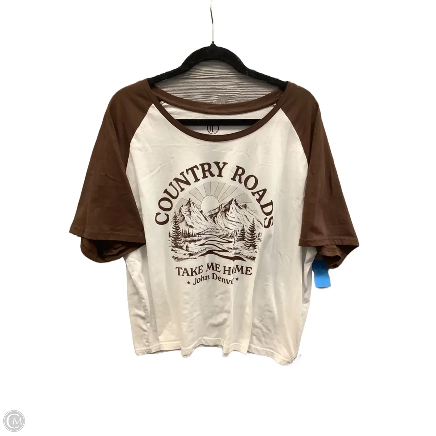 Top Short Sleeve By Clothes Mentor In Brown, Size: 2x
