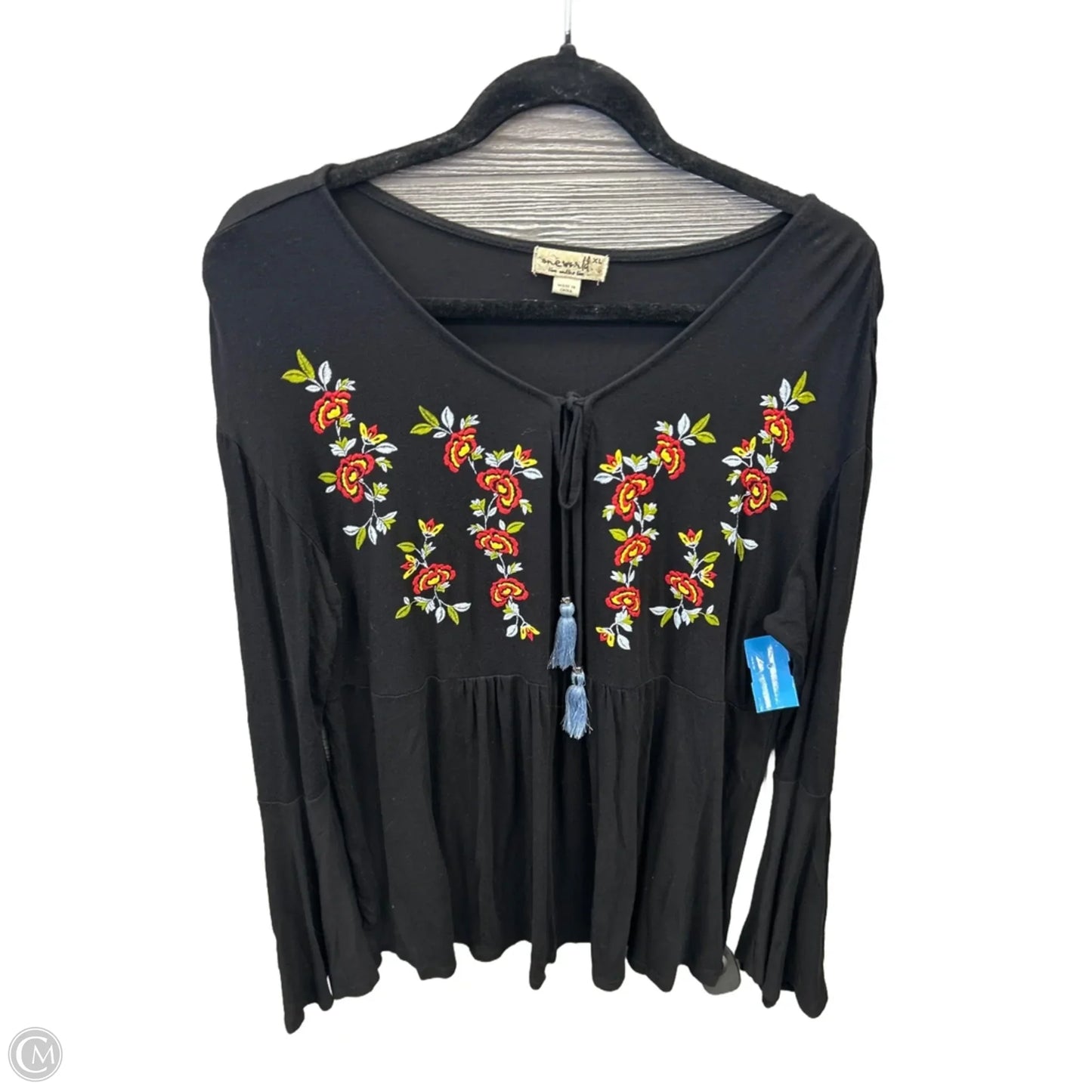 Top Long Sleeve By One World In Black, Size: Xl