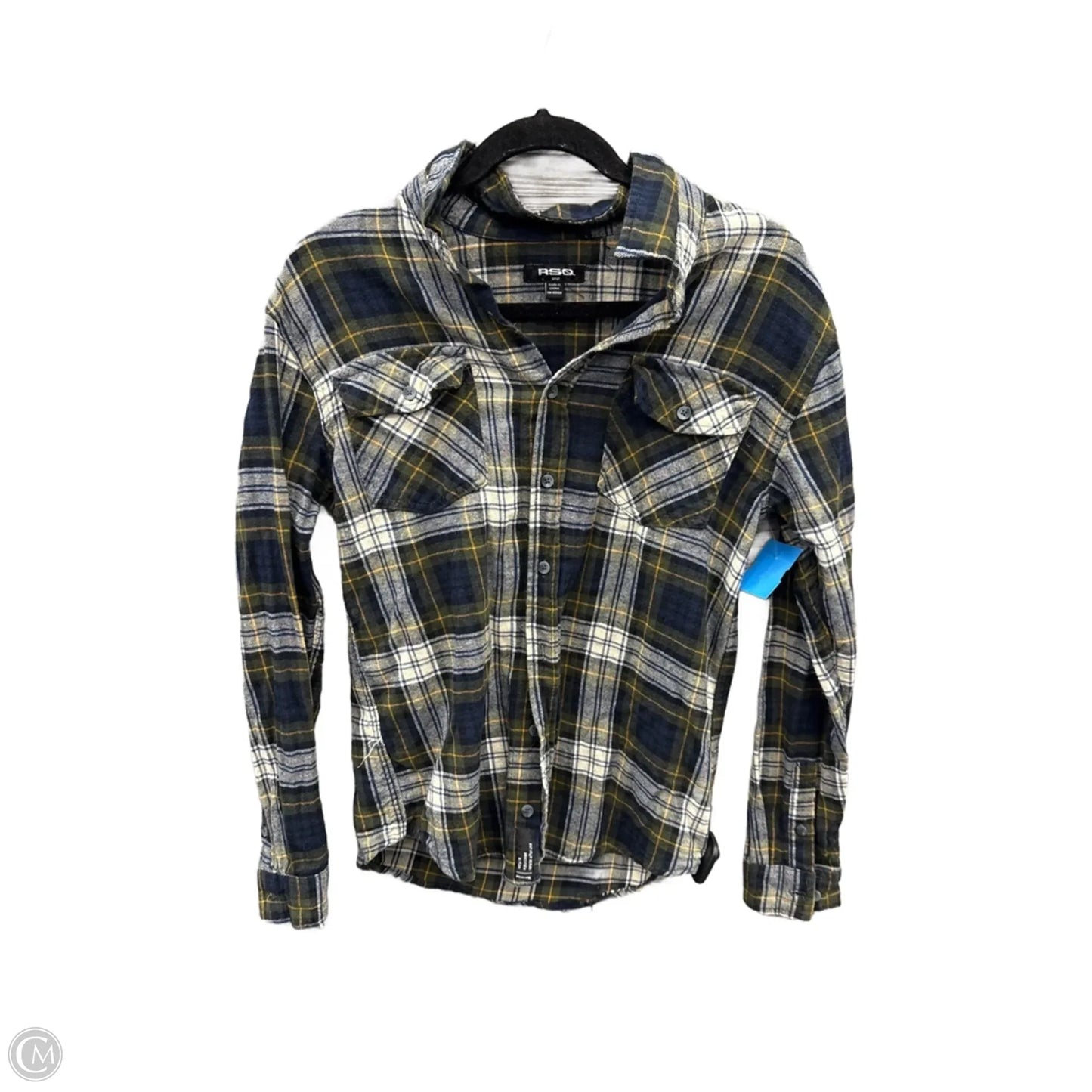 Top Long Sleeve By Clothes Mentor In Plaid Pattern, Size: S