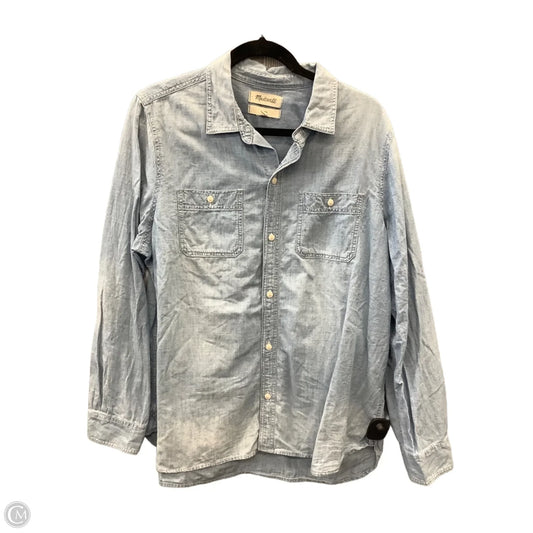 Top Long Sleeve By Madewell In Blue Denim, Size: Xxl