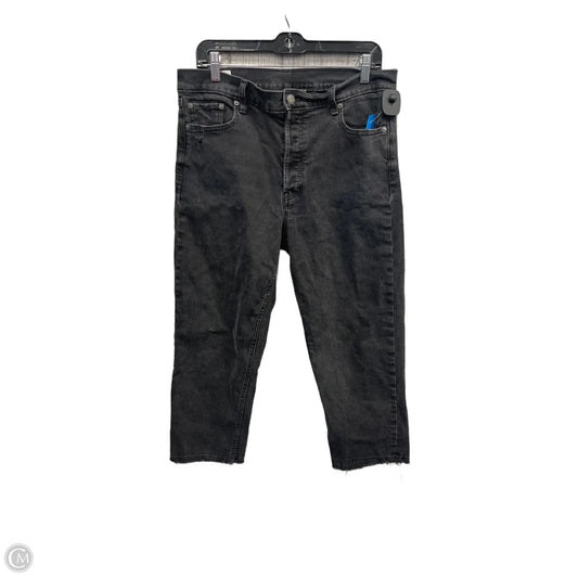 Jeans Straight By Gap In Black Denim, Size: 14