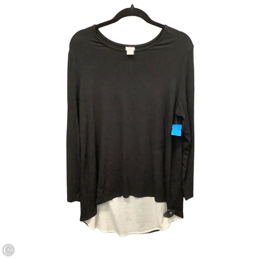 Tunic Long Sleeve By Chicos In Black, Size: L