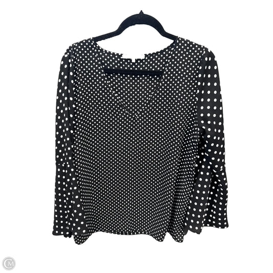 Top Long Sleeve By Violet And Claire In Polkadot Pattern, Size: L